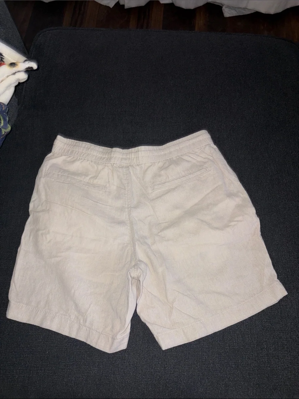 Goodfellow & Co Light Cream Drawstring Linen-Blend Men's Hybrid Shorts
